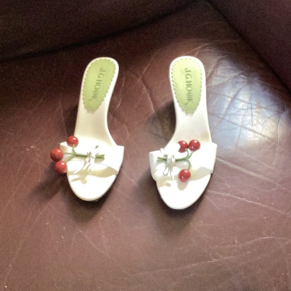 j.g. hook shoes Shoes Never Worn Sexy White Cherry Cross Strap